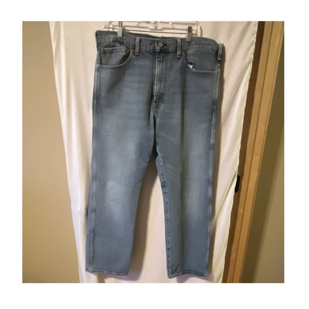 Levi's Men's Light Blue Straight Cotton Denim Jeans Regular Fit 5-Pocket 38W/30L